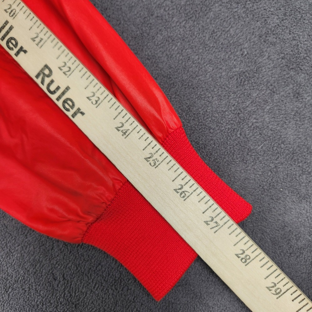 Vintage Izod Lacoste Windbreaker Jacket Mens Medium Red Full Zip Harrington Logo - Picture 9 of 10